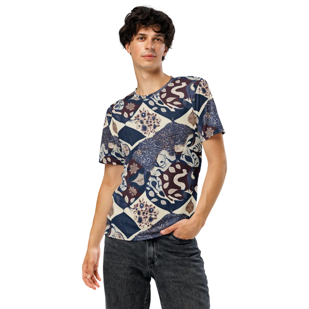 Brocade Aviary on Men's Crew Neck T-Shirt — Front