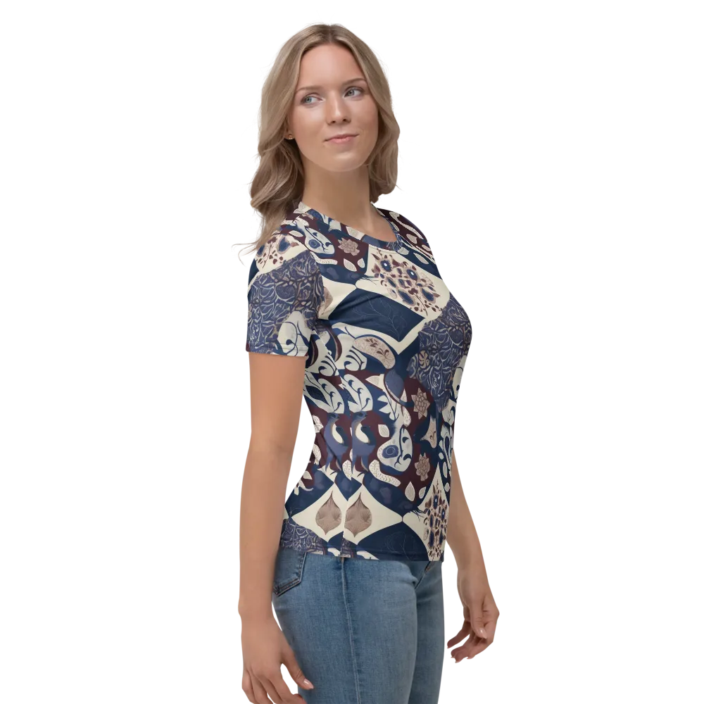 Brocade Aviary on Women's Crew Neck T-Shirt — Right