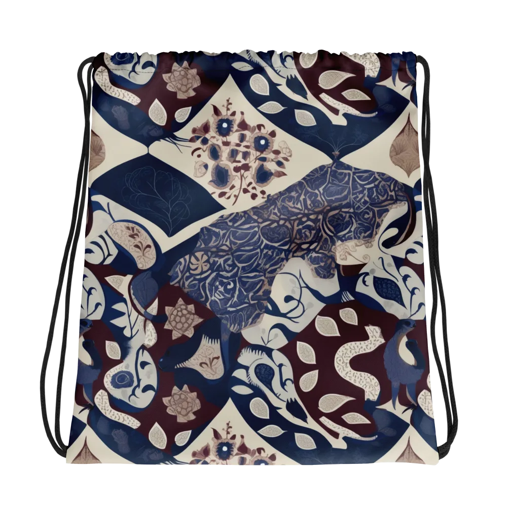 Brocade Aviary on Drawstring Bag — Photo