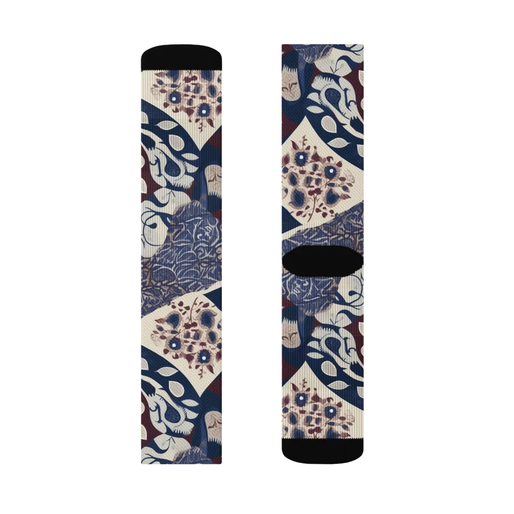 Brocade Aviary on Socks — Left Sock