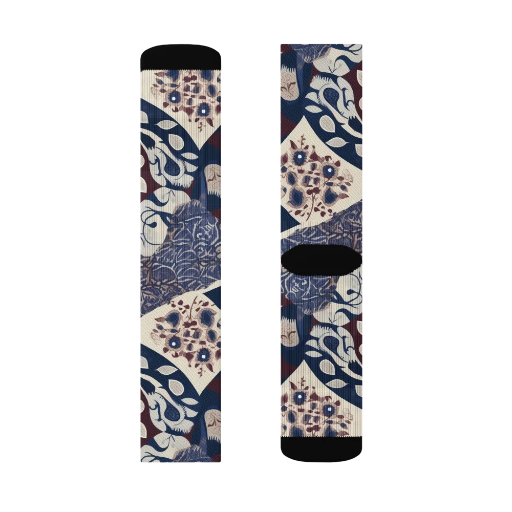 Brocade Aviary on Socks — Right Sock