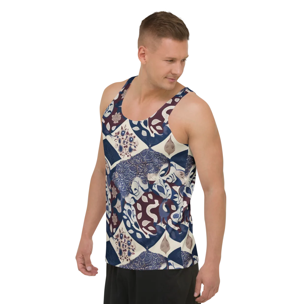 Brocade Aviary on Men's Tank Top — Left Front