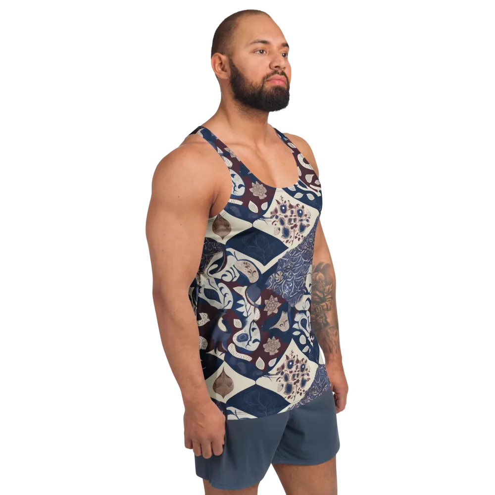 Brocade Aviary on Men's Tank Top — Right Front