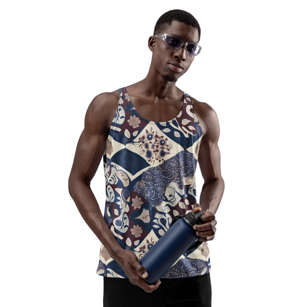 Brocade Aviary on Men's Tank Top — Front