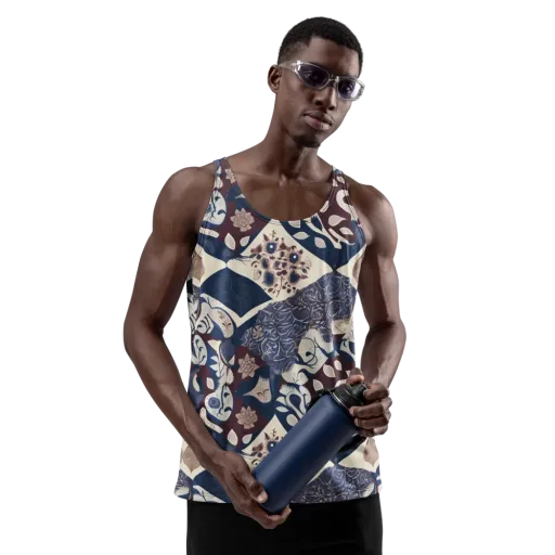 Brocade Aviary on a Men's Tank Top