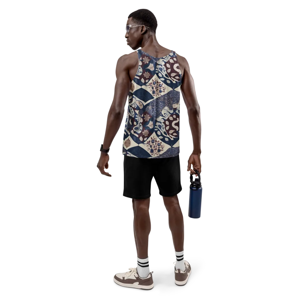 Brocade Aviary on Men's Tank Top — Back