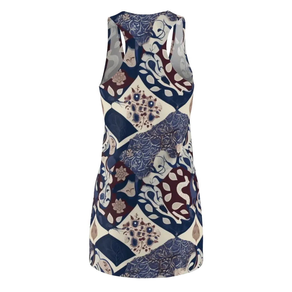 Brocade Aviary on Racerback Dress — Back