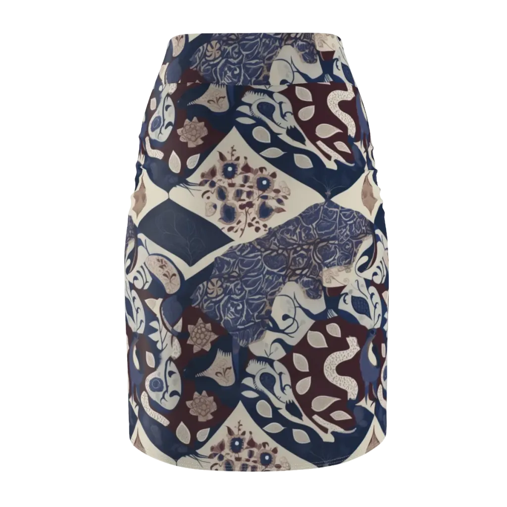 Brocade Aviary on Pencil Skirt — Back