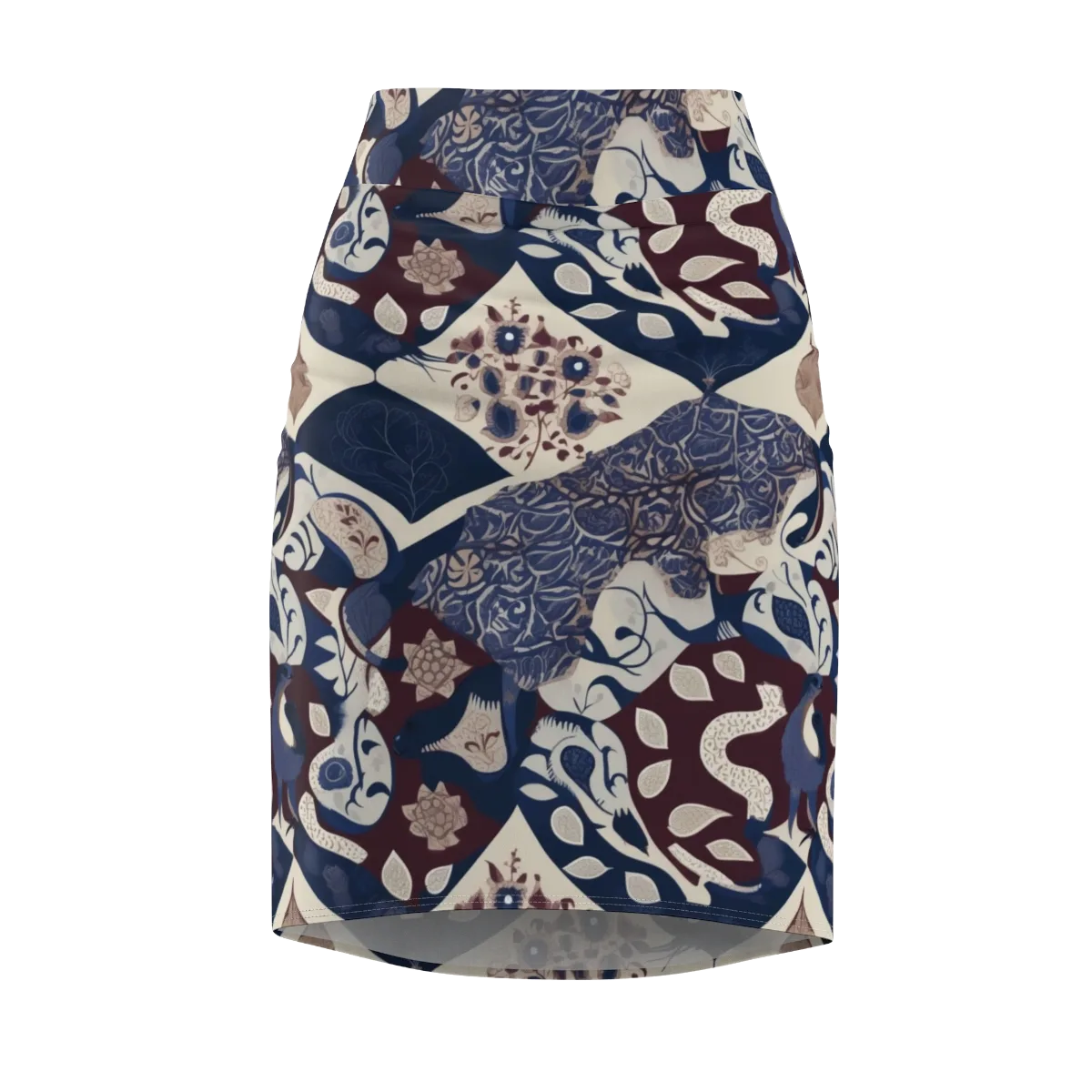 Brocade Aviary on Pencil Skirt — Front