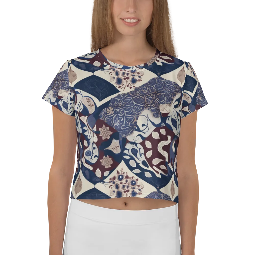 Brocade Aviary on Crop Tee — Front