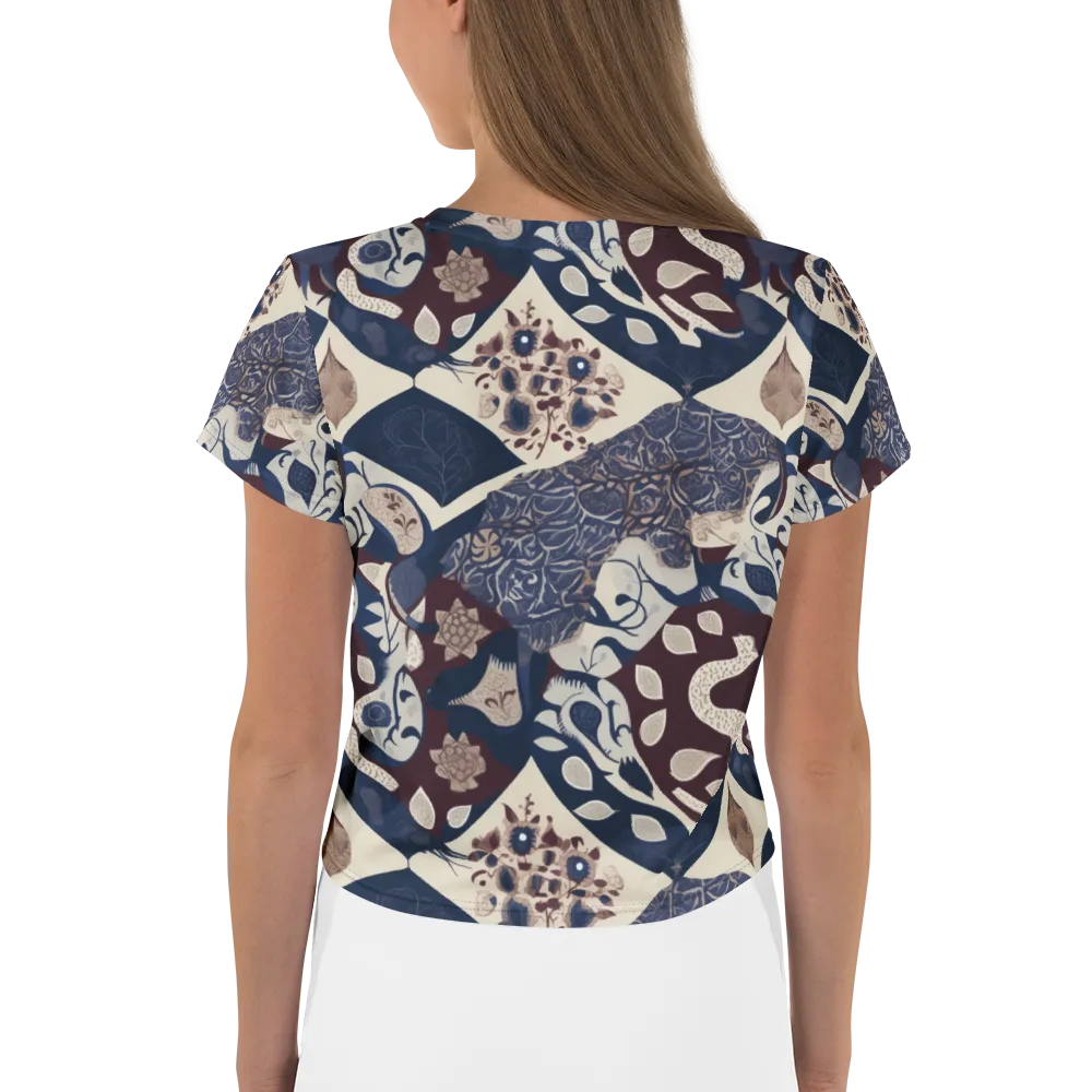 Brocade Aviary on Crop Tee — Back