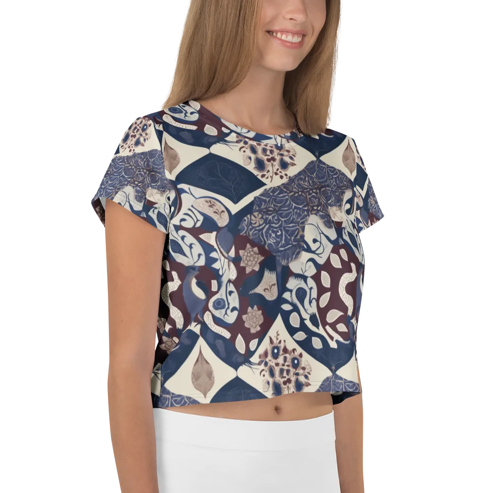 Brocade Aviary on Crop Tee — Right