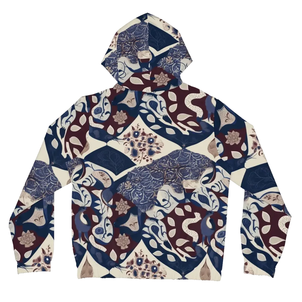 Brocade Aviary on Women's Full-Zip Hoodie — Back