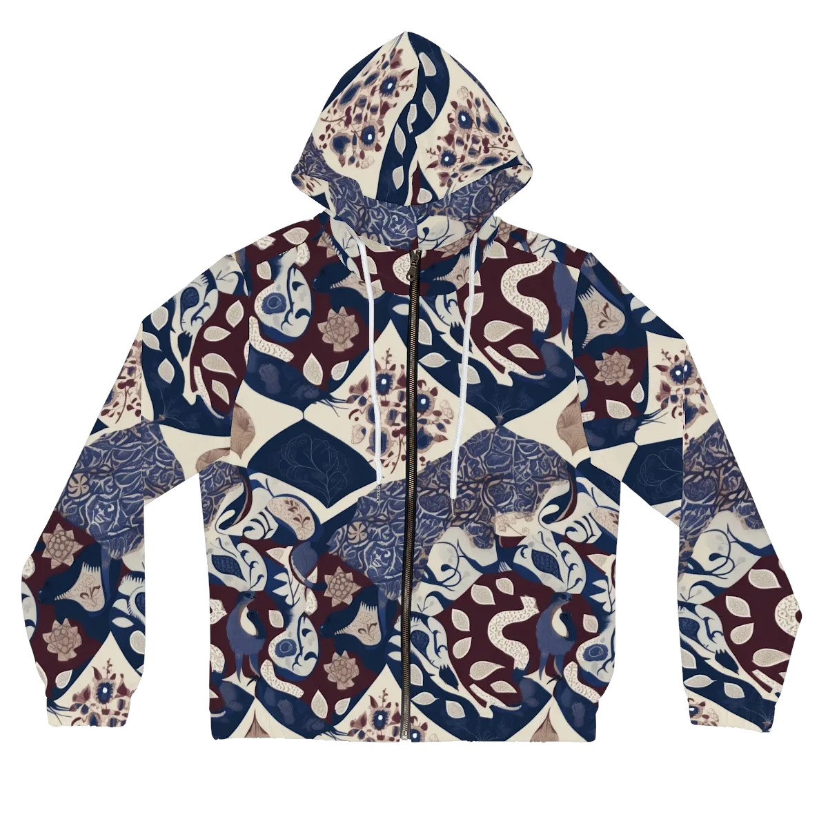 Brocade Aviary on Women's Full-Zip Hoodie — Front