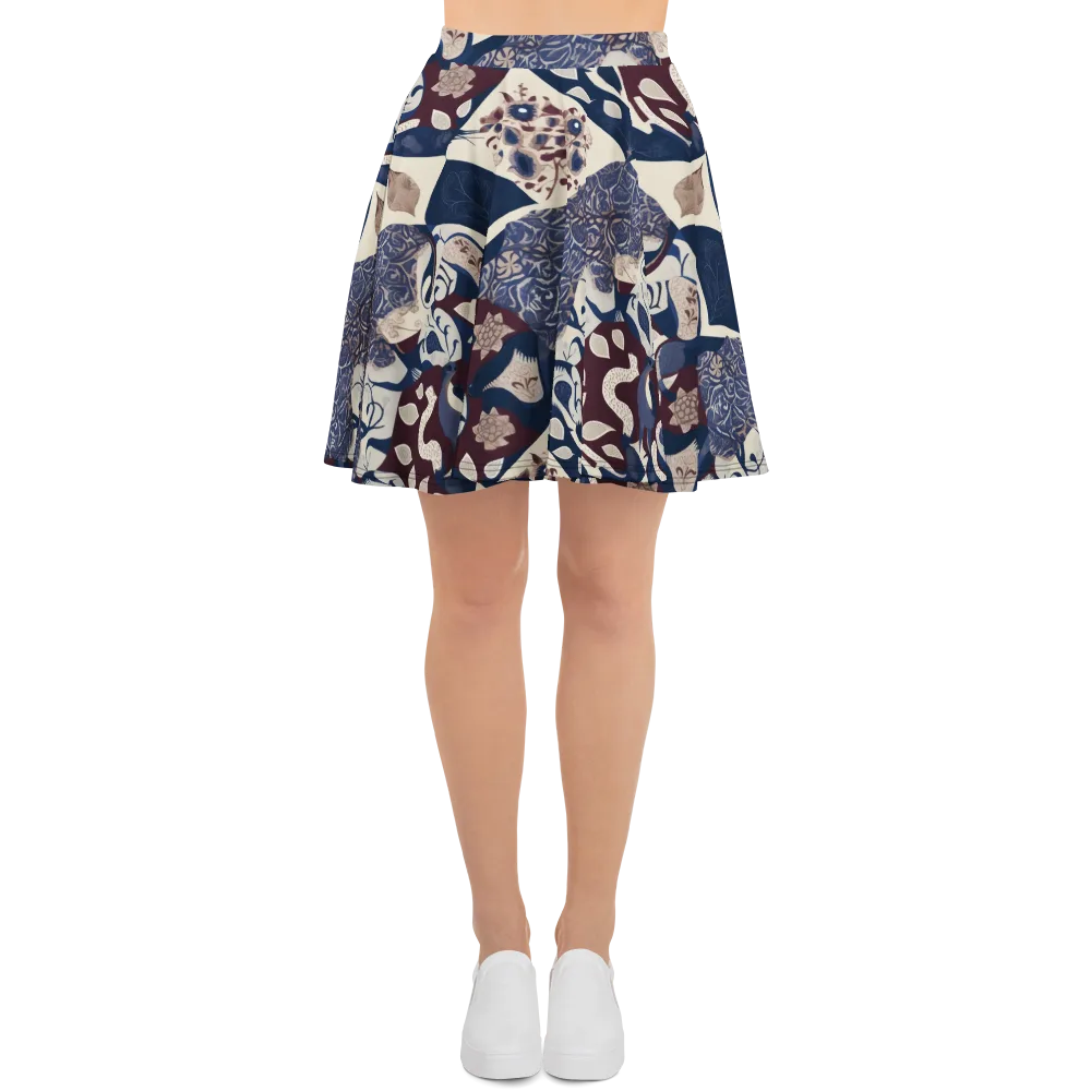 Brocade Aviary on Skater Skirt — Front