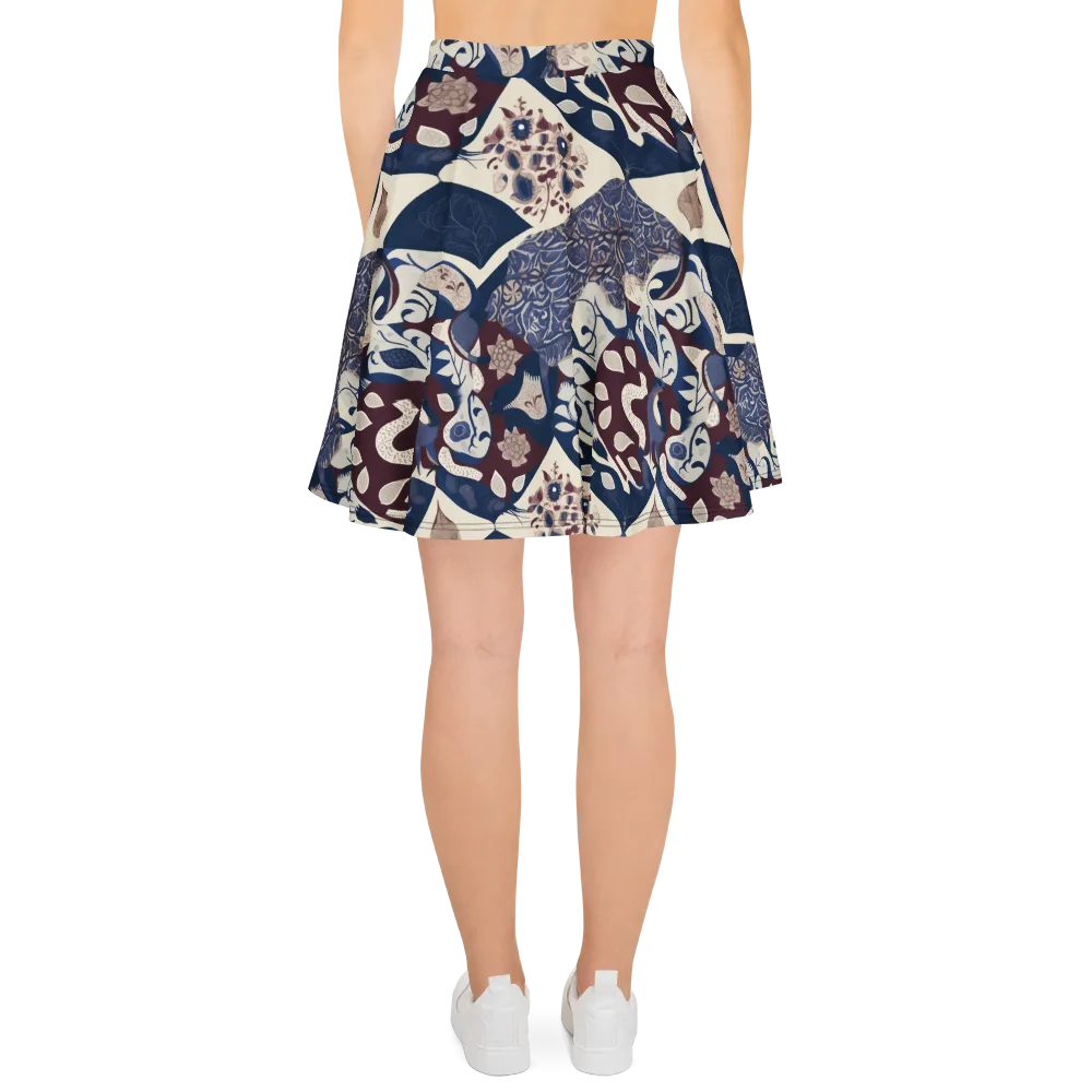 Brocade Aviary on Skater Skirt — Back