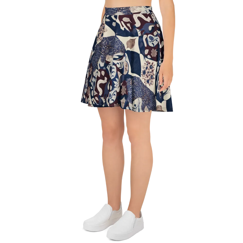 Brocade Aviary on Skater Skirt — Left