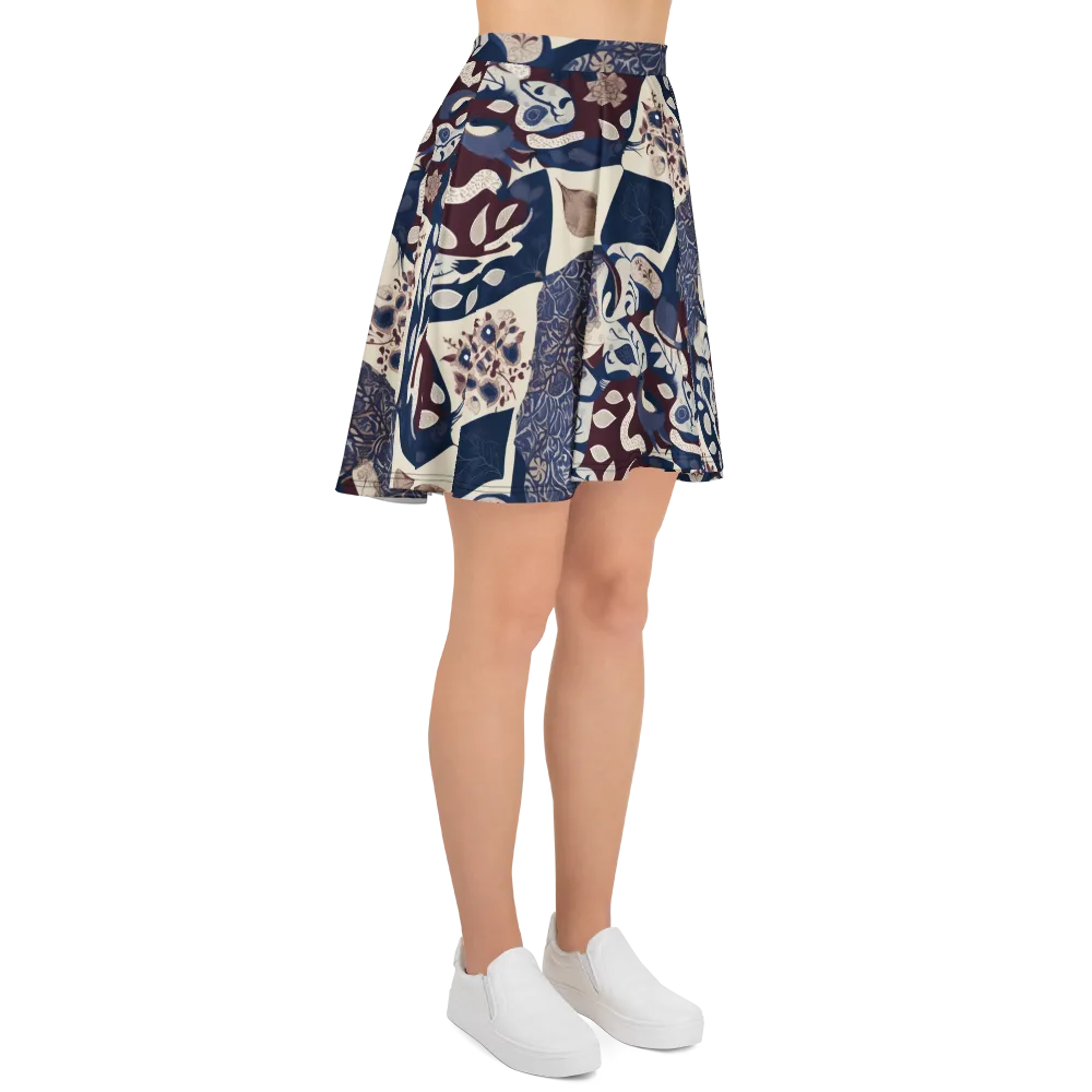 Brocade Aviary on Skater Skirt — Right