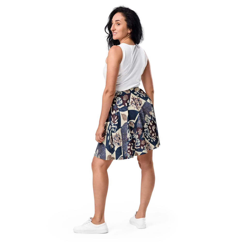 Brocade Aviary on Skater Skirt — Back