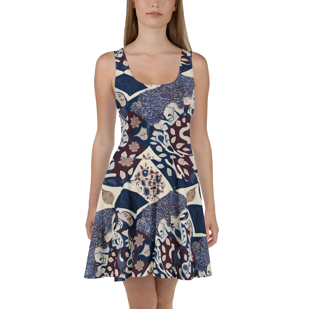 Brocade Aviary on Skater Dress — Front