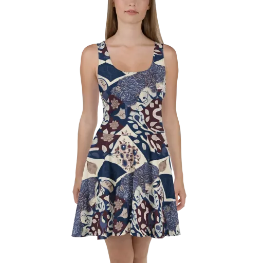 Brocade Aviary on a Skater Dress