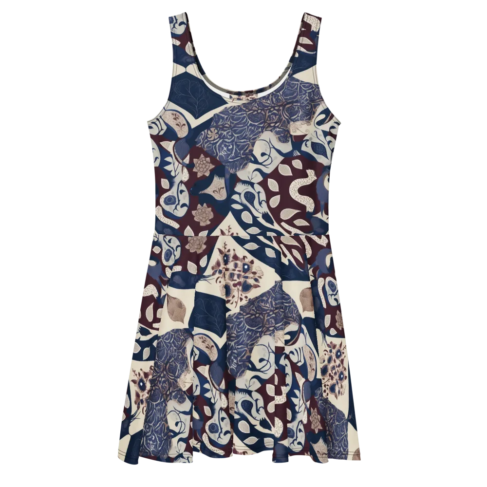 Brocade Aviary on Skater Dress — Front