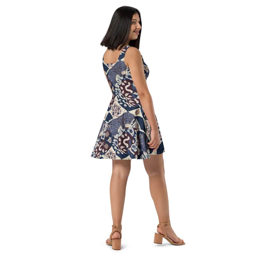 Brocade Aviary on Skater Dress — Right