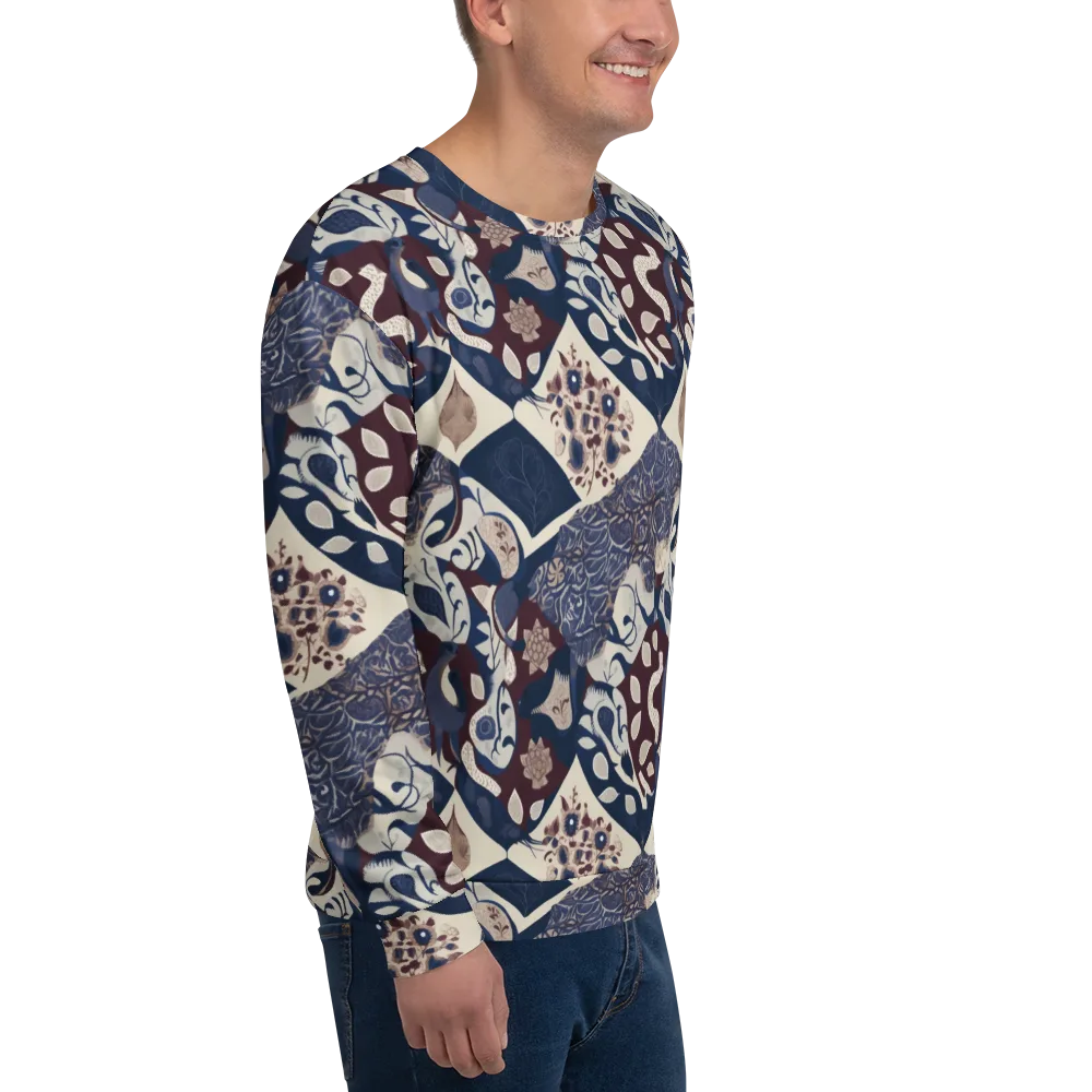 Brocade Aviary on Sweatshirt — Right Front