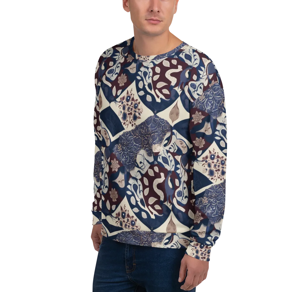 Brocade Aviary on Sweatshirt — Left Front