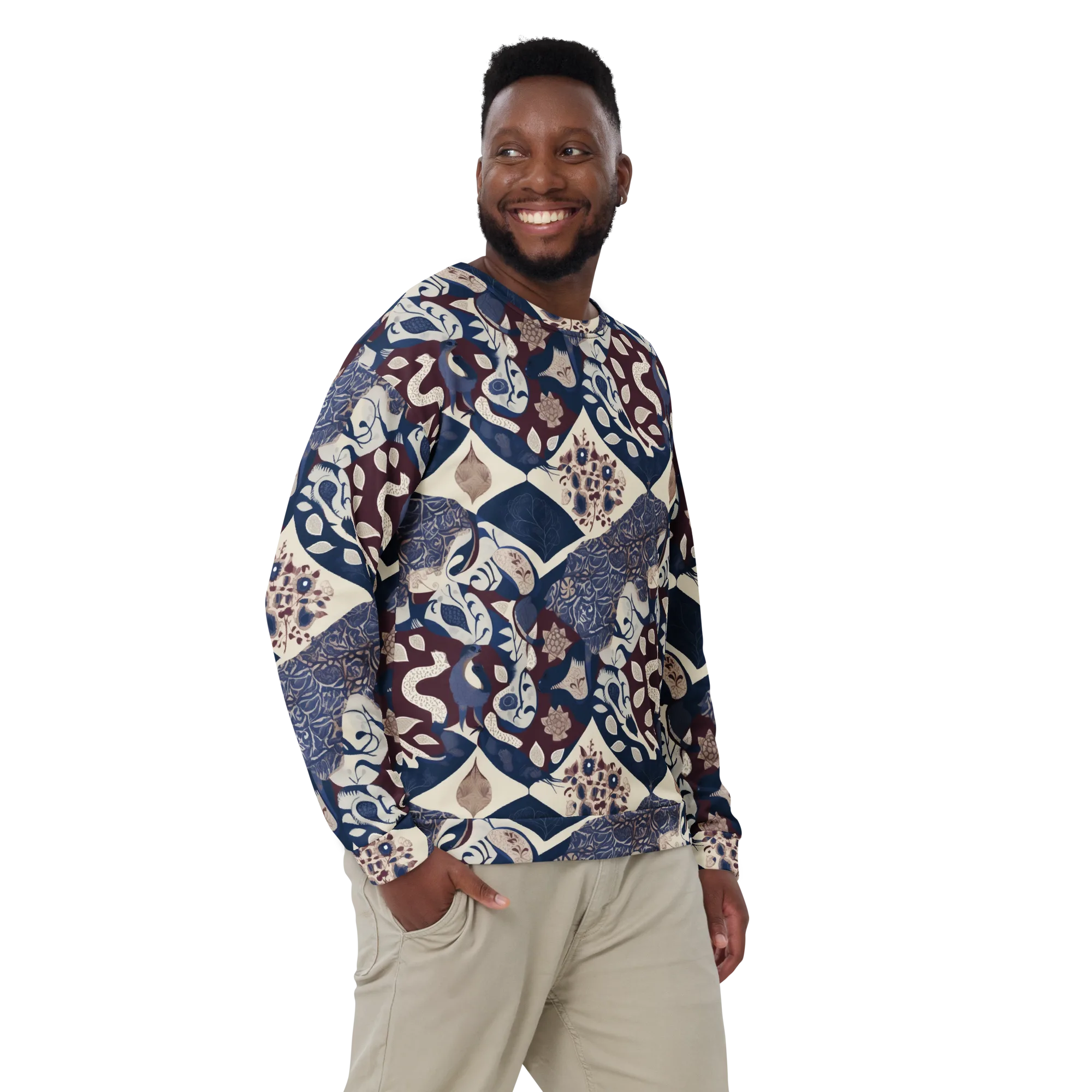 Brocade Aviary on Sweatshirt — Front