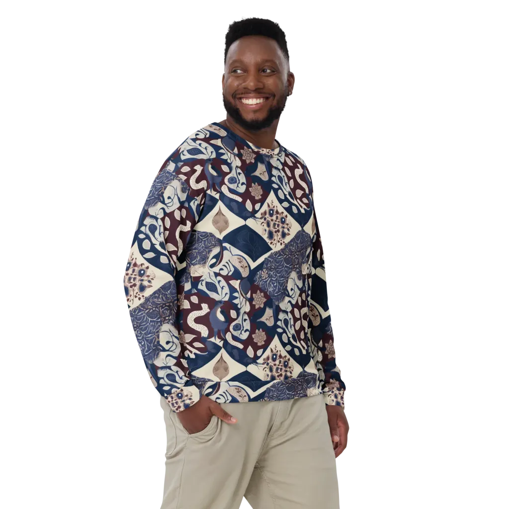 Brocade Aviary on Sweatshirt — Front