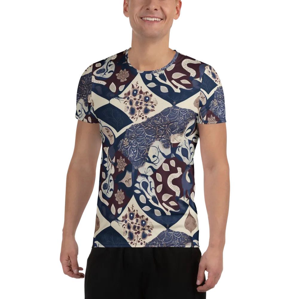 Brocade Aviary on Men's Athletic T-Shirt — Front