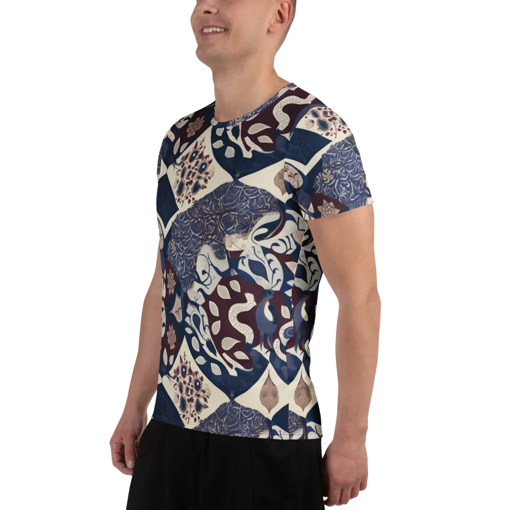 Brocade Aviary on Men's Athletic T-Shirt — Left