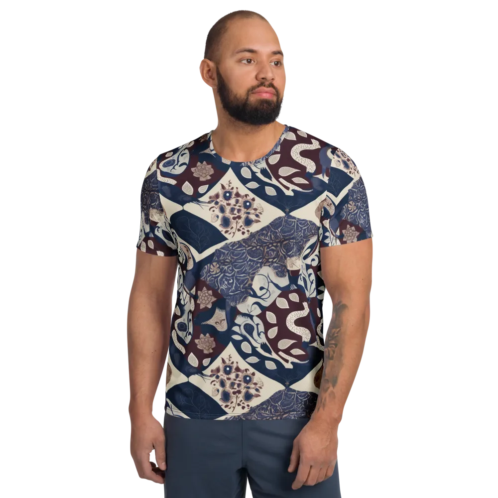 Brocade Aviary on Men's Athletic T-Shirt — Front