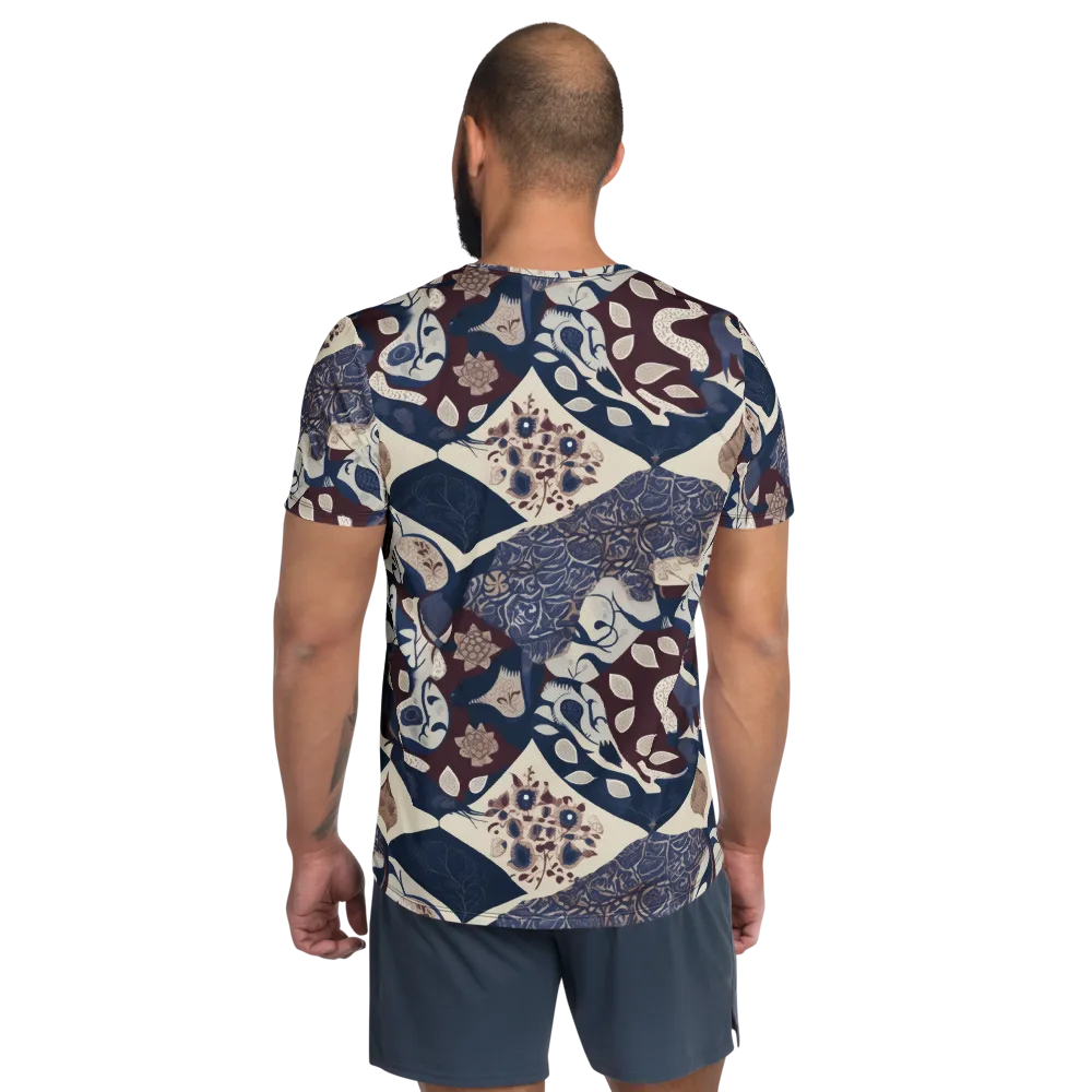 Brocade Aviary on Men's Athletic T-Shirt — Back