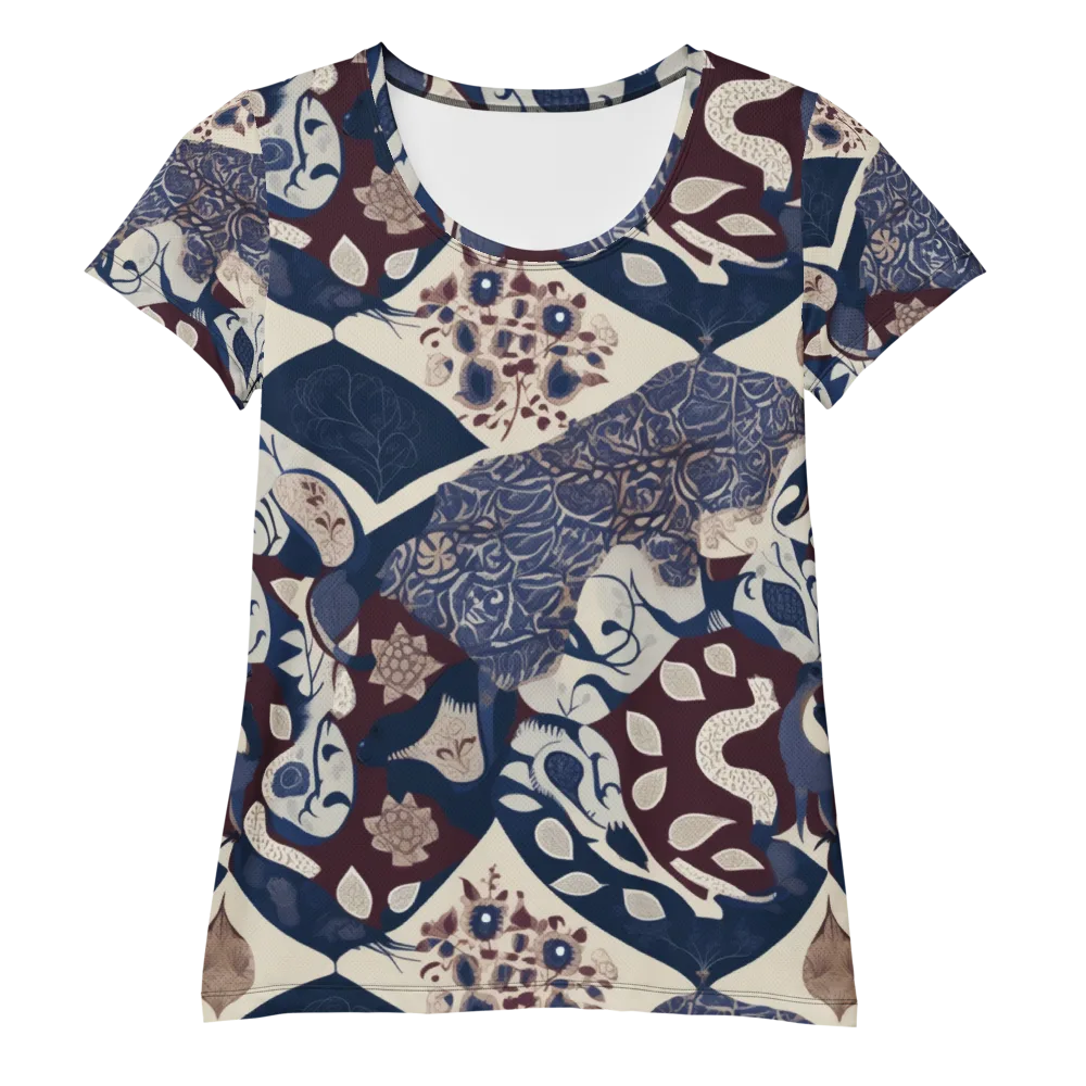 Brocade Aviary on Women's Athletic T-Shirt — Front