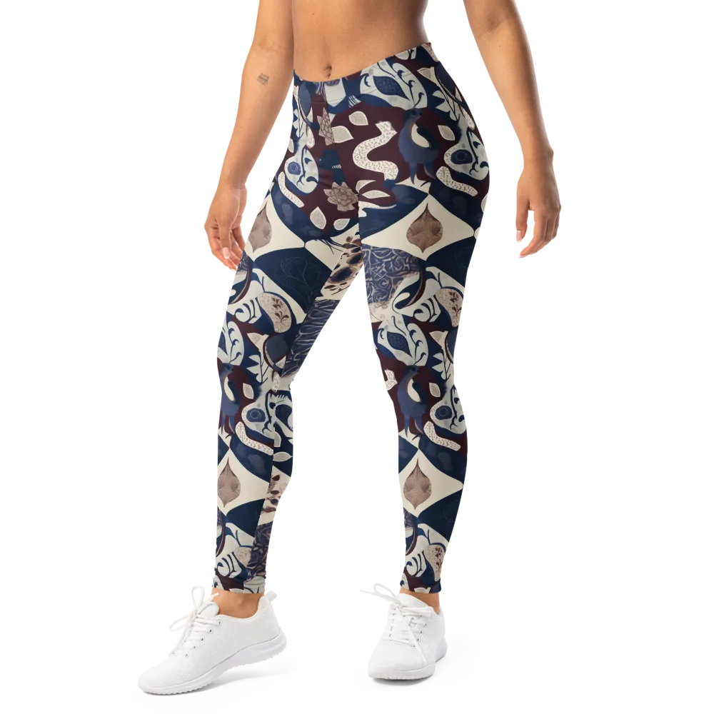 Brocade Aviary on Leggings — Left Front