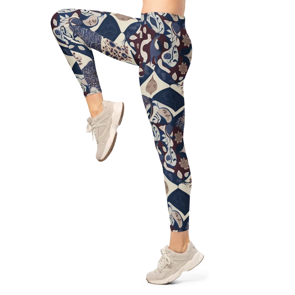 Brocade Aviary on Leggings — Left