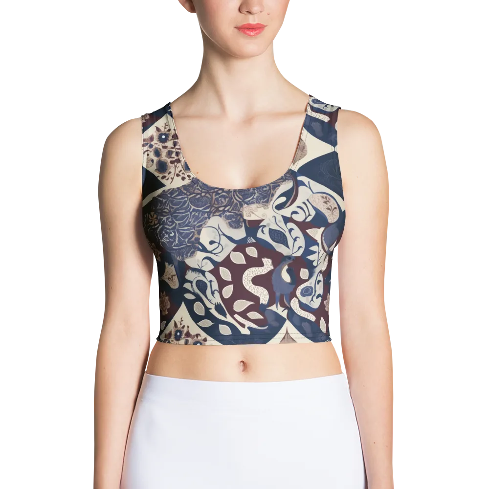 Brocade Aviary on Crop Top — Front