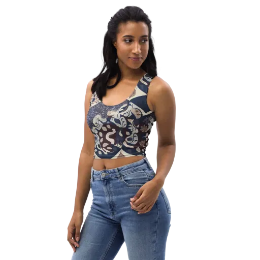 Brocade Aviary on a Crop Top