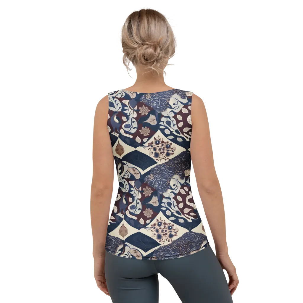Brocade Aviary on Women's Tank Top — Back