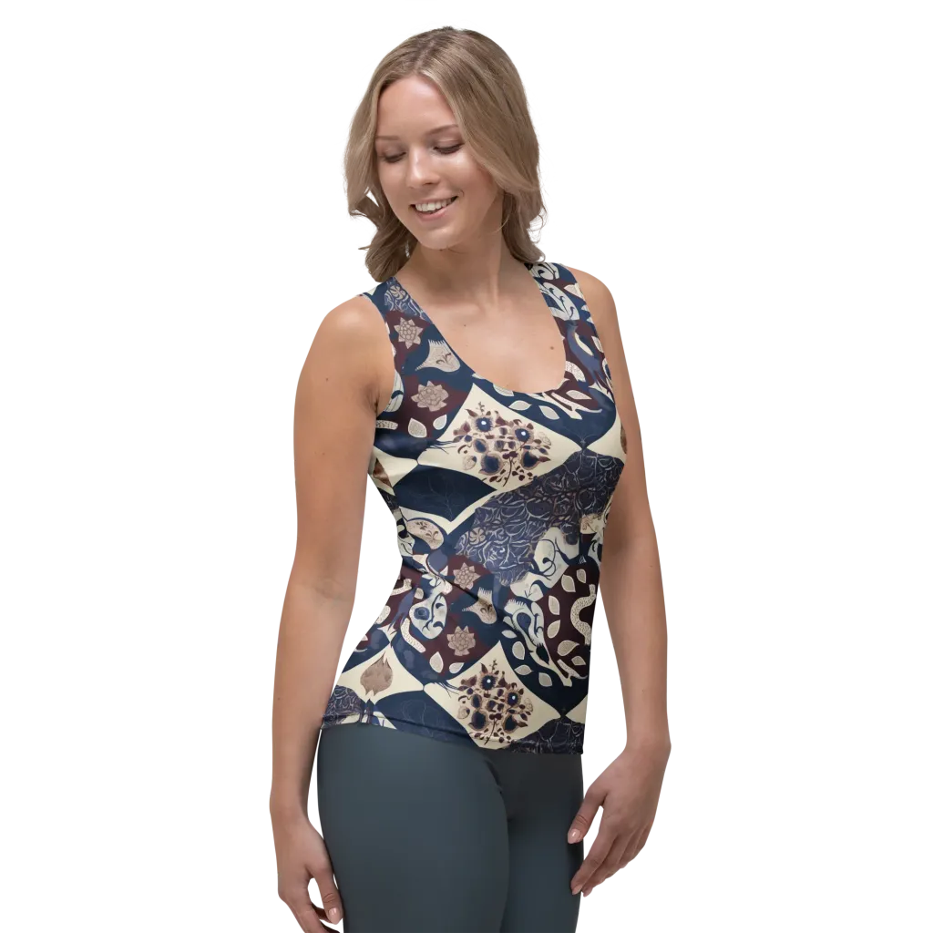 Brocade Aviary on Women's Tank Top — Right Front