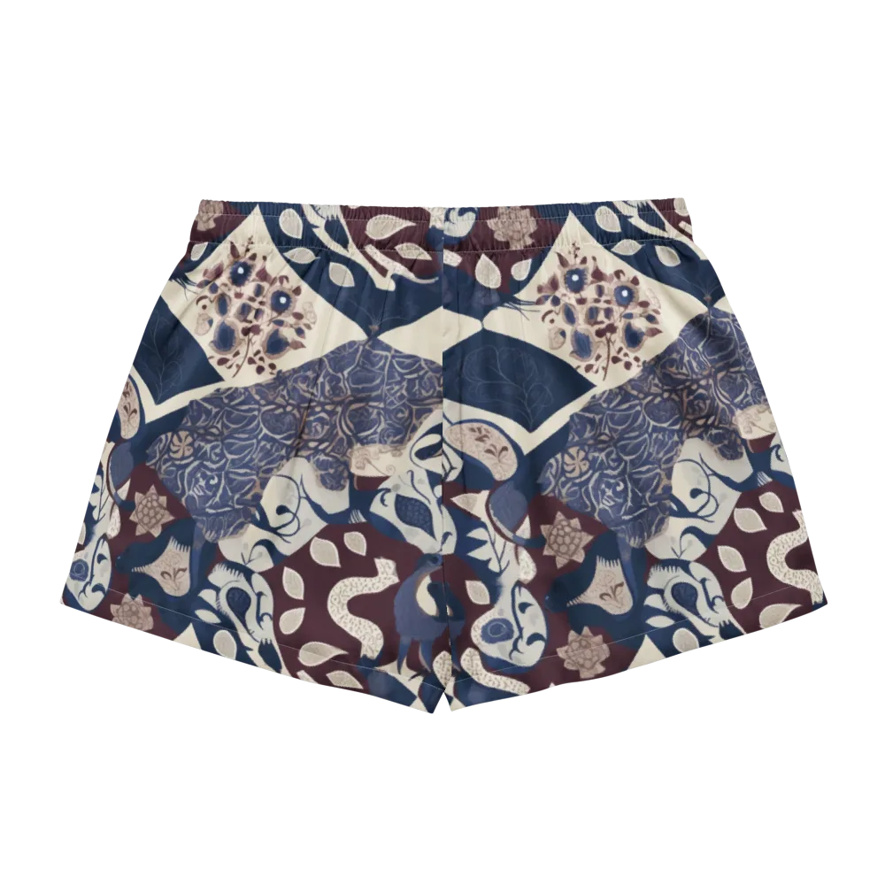 Brocade Aviary on Women's Pajama Shorts — Back