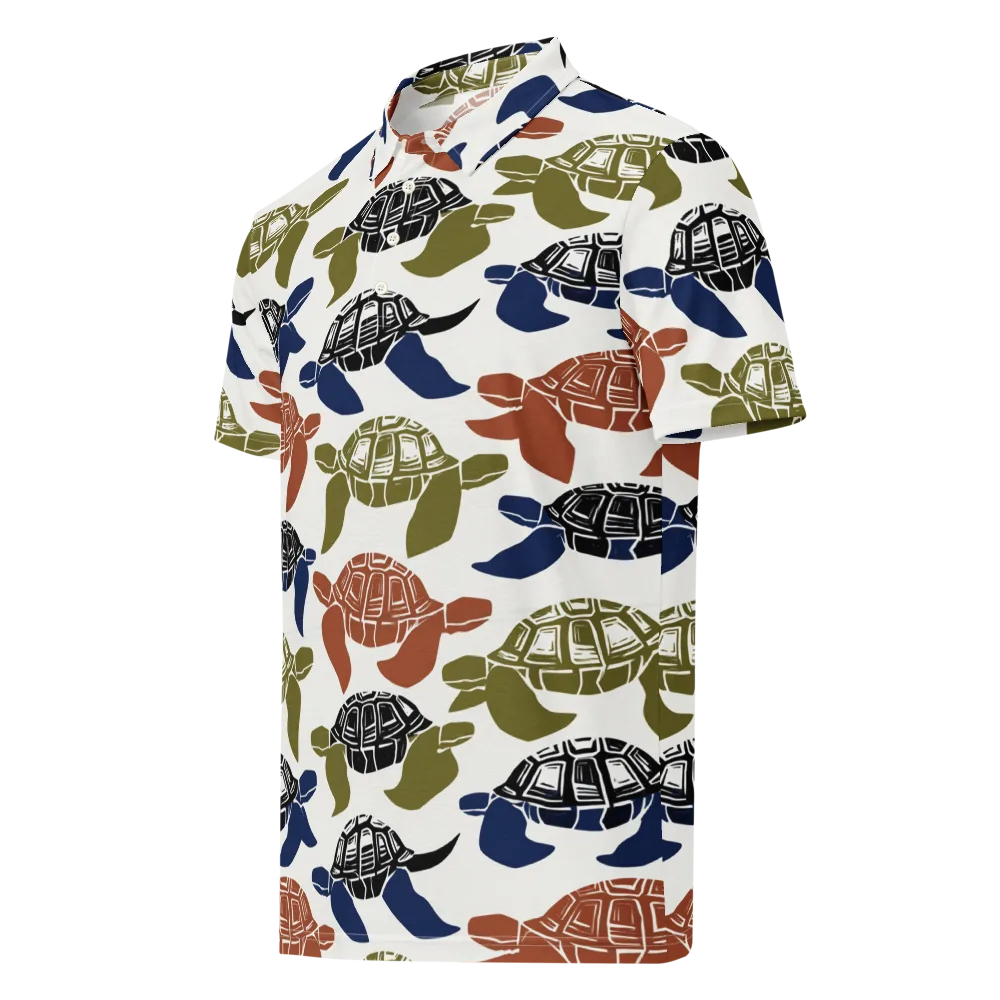 Slow Current on Men's Slim Fit Polo Shirt — Left Front