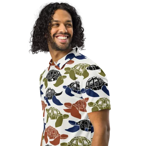 Slow Current on a Men's Slim Fit Polo Shirt