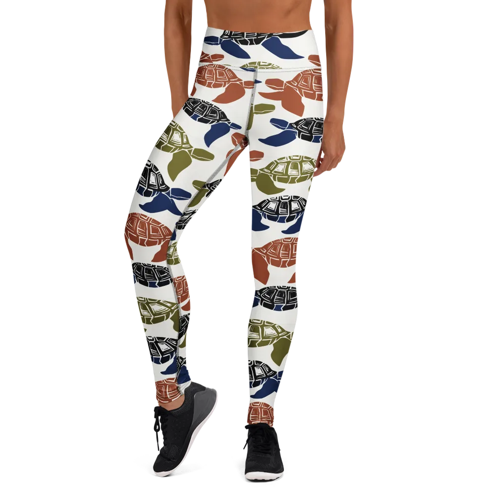 Slow Current on Yoga Leggings — Front