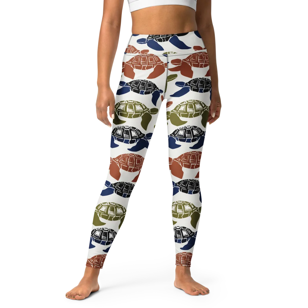 Slow Current on Yoga Leggings — Front