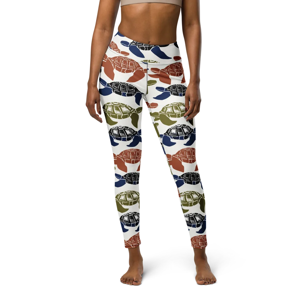 Slow Current on Yoga Leggings — Front