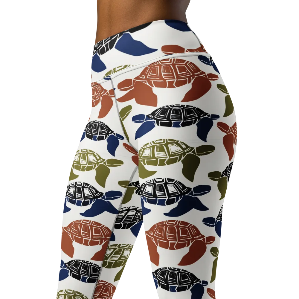 Slow Current on Yoga Leggings — Left Front