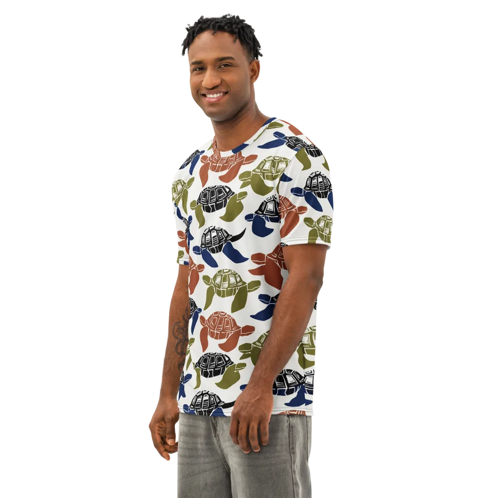 Slow Current on Men's Cotton Crew Neck T-Shirt — Left Front